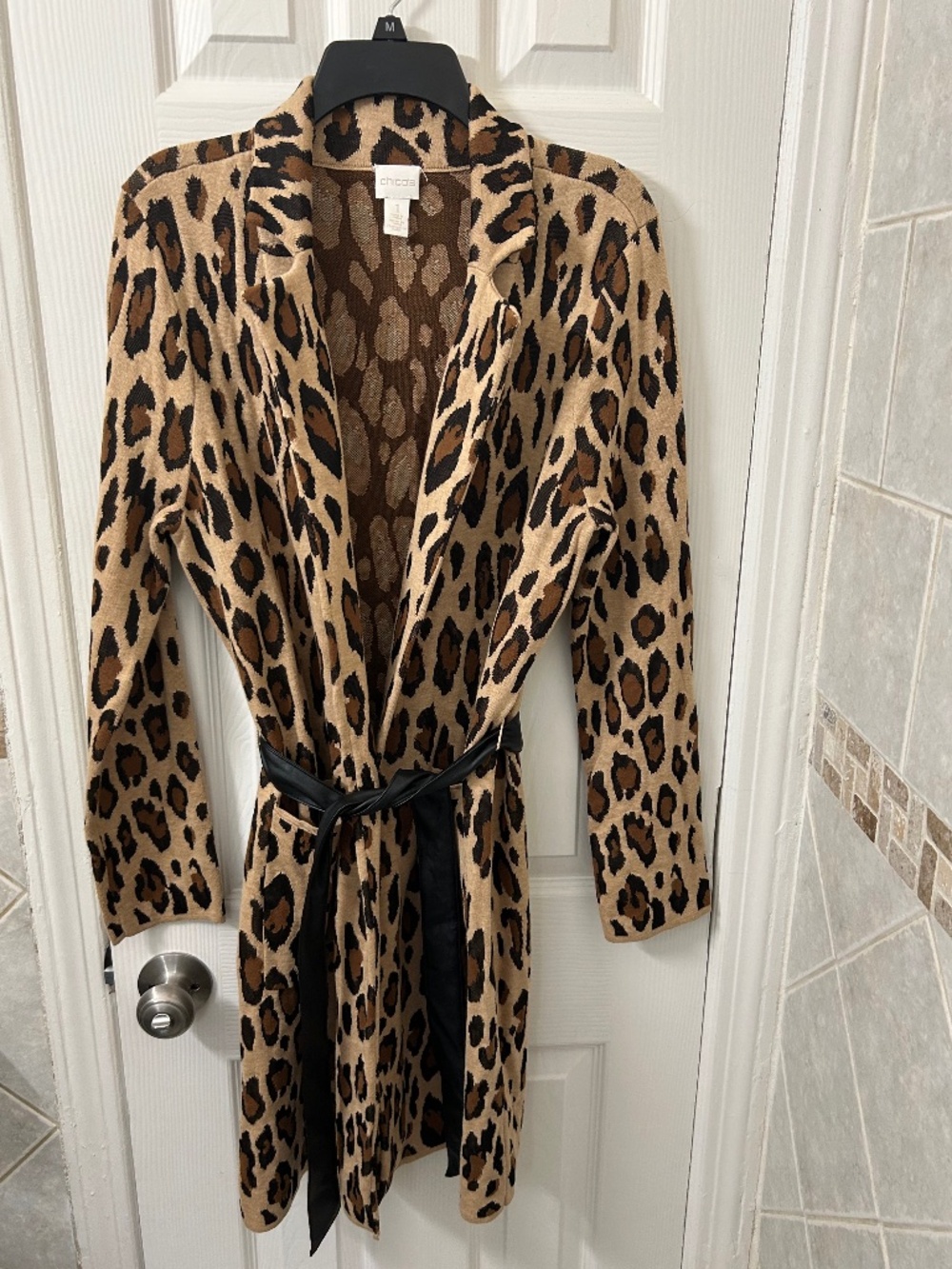 Chicos Leopard Cardigan